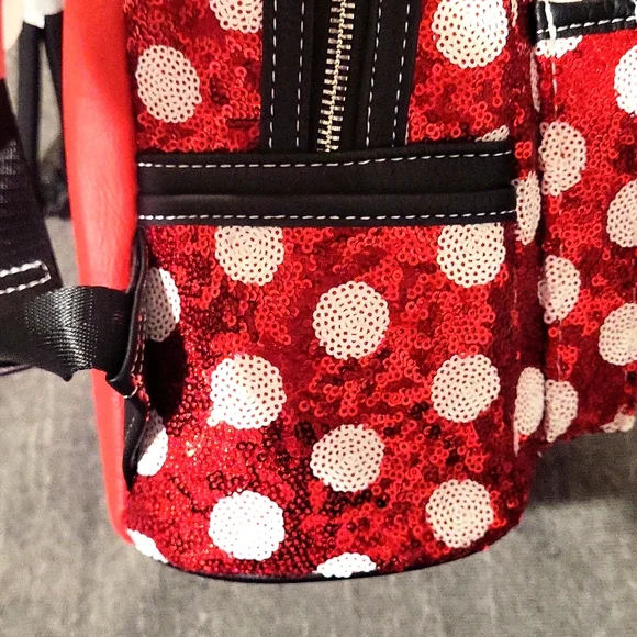 Loungefly Disney Parks Mini Mouse Sequin  Mini Backpack - Picture 7 of 10